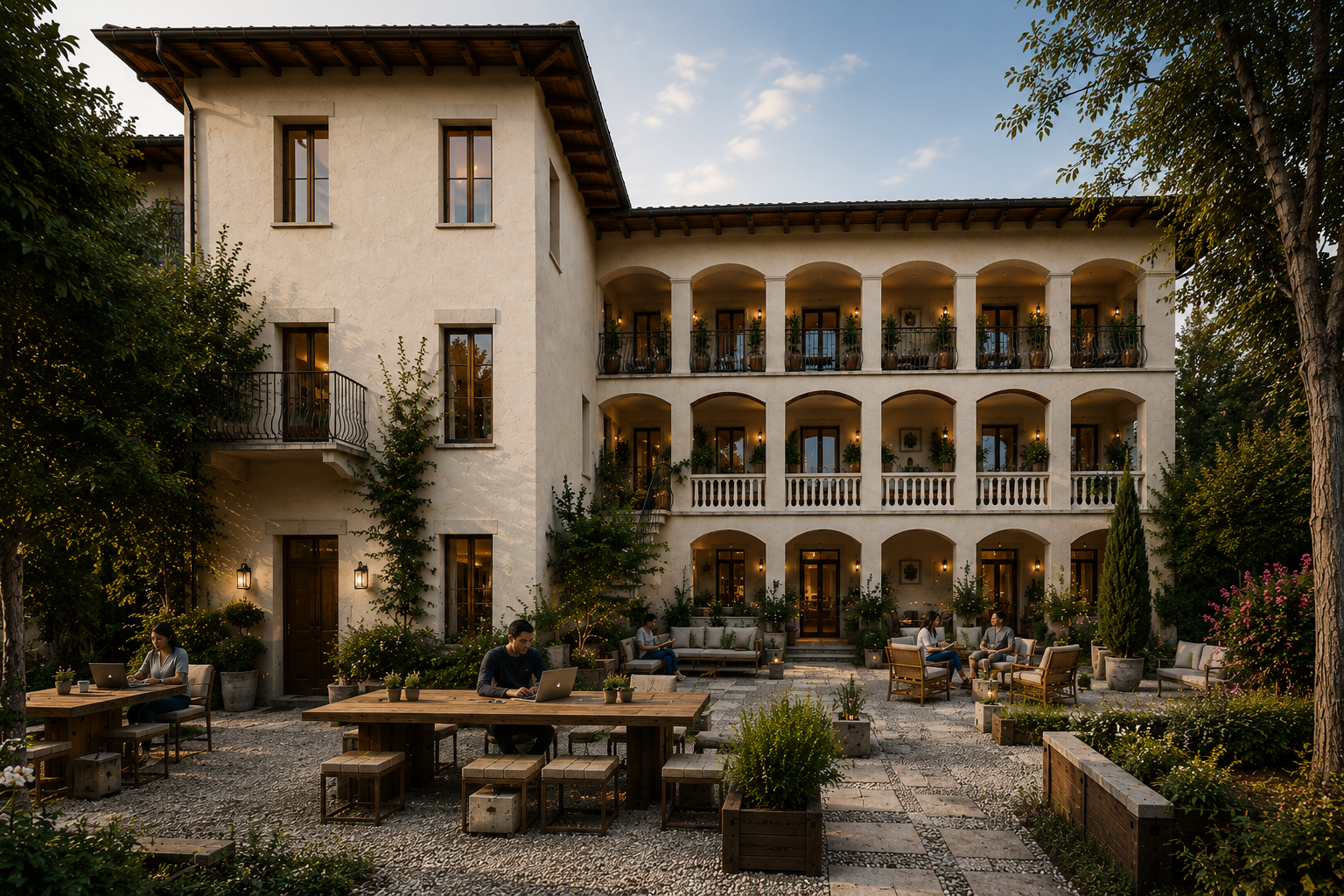 Будущий вид внутреннего двора Cognitive Villa Monteggio